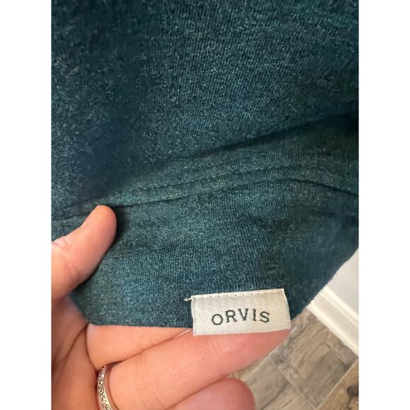 Orvis green pullover crew neck sweatshirt sweater men’s size L casual outdoor - Picture 5 of 5